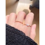 [ancafe.shop]Nhẫn nữ đá màu,hoa 3 cánh đáng yêu