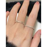 [ancafe.shop]Nhẫn ngón trỏ hạt đá, ngón giữa đá xoắn