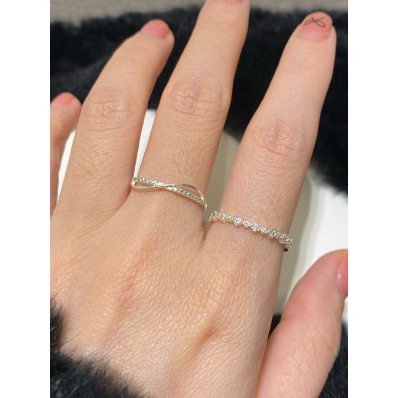 [ancafe.shop]Nhẫn ngón trỏ hạt đá, ngón giữa đá xoắn