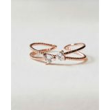 [ancafe.shop]Nhẫn nơ thời trang  bạc mạ hồng freesize thanh lịch