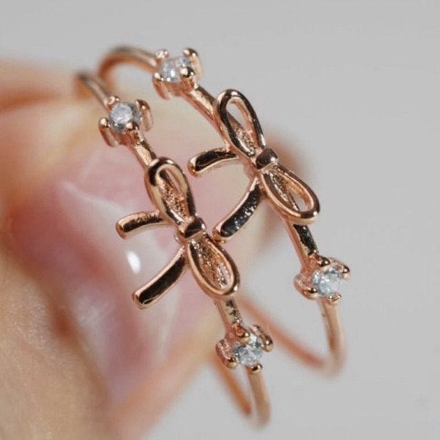 [ancafe.shop]Nhẫn trỏ nơ điệu, thanh lịch