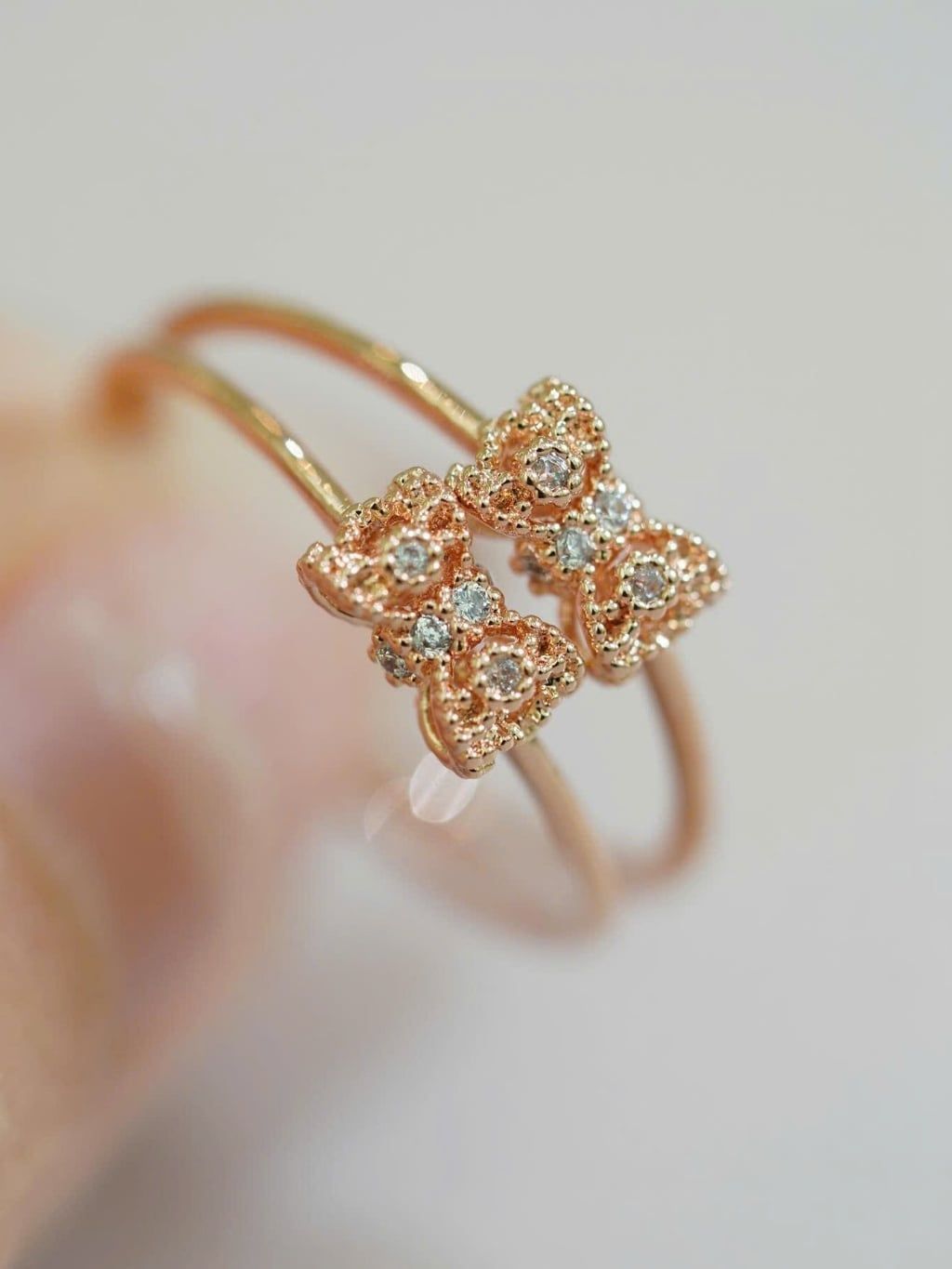 [ancafe.shop]Nhẫn bạc nữ nơ đáng yêu,thanh lịch