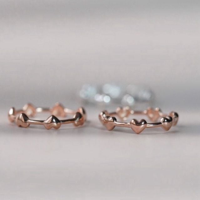 [ancafe.shop]Nhẫn bạc 925 nữ tim xen kẽ nhau