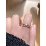 [ancafe.shop]Nhẫn bạc nữ hai line hoa 3 cánh,đá màu,đính đá