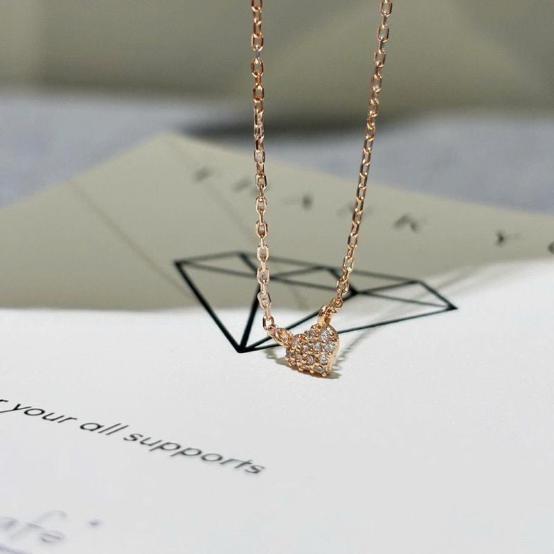 [ancafe.shop]Dây chuyền trái tim đính đá cz xinh xẻo,lung linh