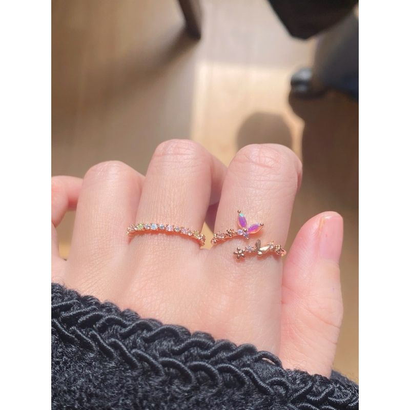 [ancafe.shop]Nhẫn nữ hở freesize bướm đá màu