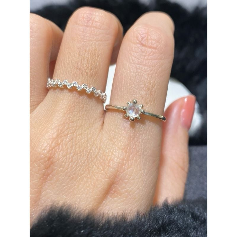 [ancafe.shop]Nhẫn ngón trỏ đá moonstone, thanh lịch