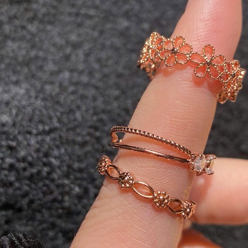 [ancafe.shop]Nhẫn bạc nữ hoa đáng yêu,thanh lịch