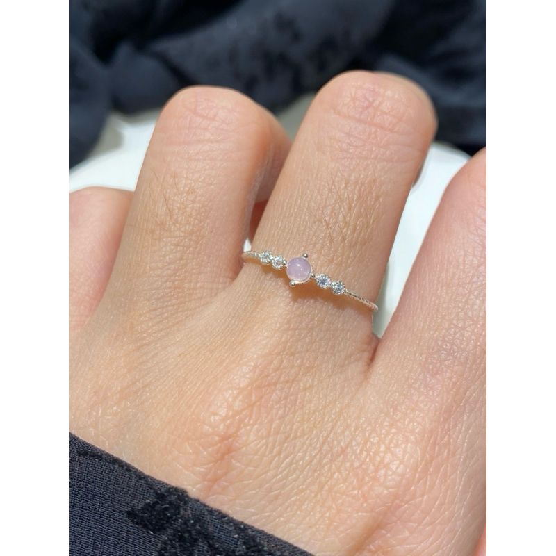 [ancafe.shop] Nhẫn thời trang,bạc mạ hồng, đính đá, xinh xắn, hồng