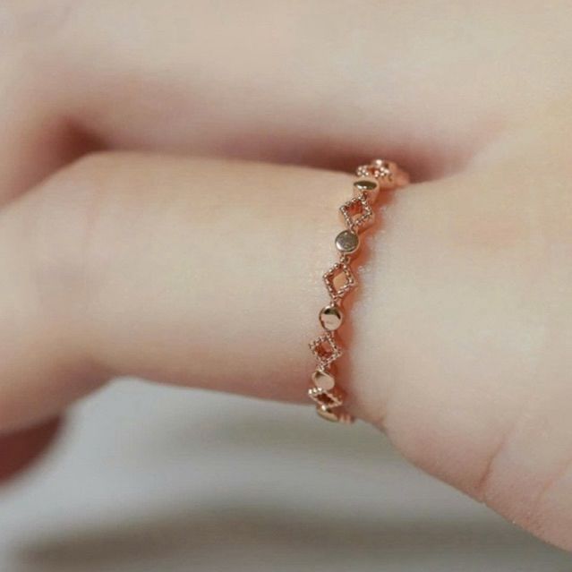 [ancafe.shop]Nhẫn bạc ,ngón út,xen kẽ,thanh lịch