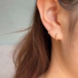 [ancafe.shop]Đôi vành bạc nữ tròn bi thanh lịch,hàn quốc