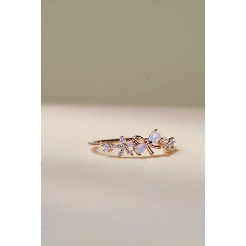 [ancafeshop]Nhẫn nữ mix hoa,nơ đá màu đáng yêu