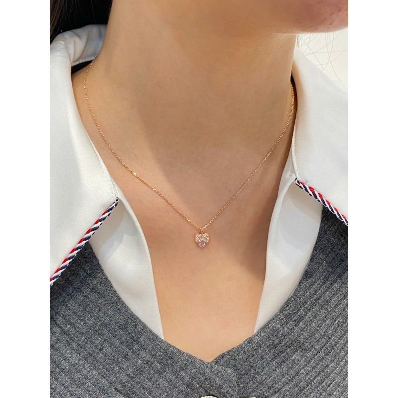 [ancafe.shop]Dây chuyền trái tim bạc mạ hồng