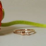 [ancafe.shop]Nhẫn bạc nữ,hở,tim đính đá,ngón út