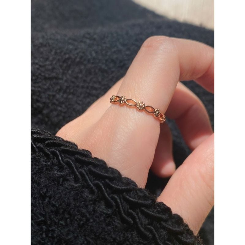 [ancafe.shop]Nhẫn bạc nữ hoa tách nhau sang chảnh