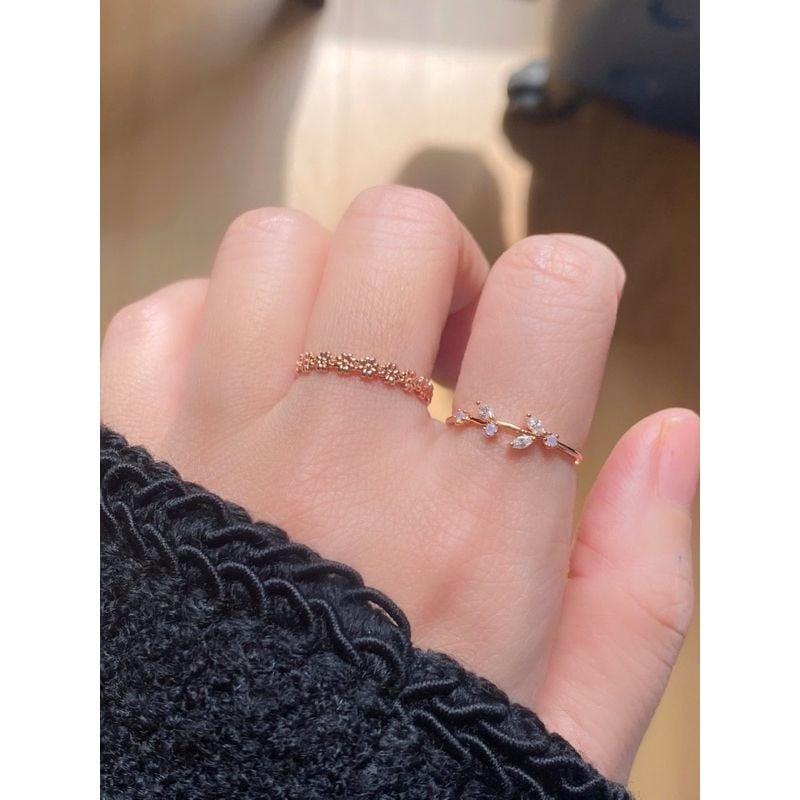 [ancafe.shop]Nhẫn bạc nữ nguyệt quế thanh lịch,đáng yêu