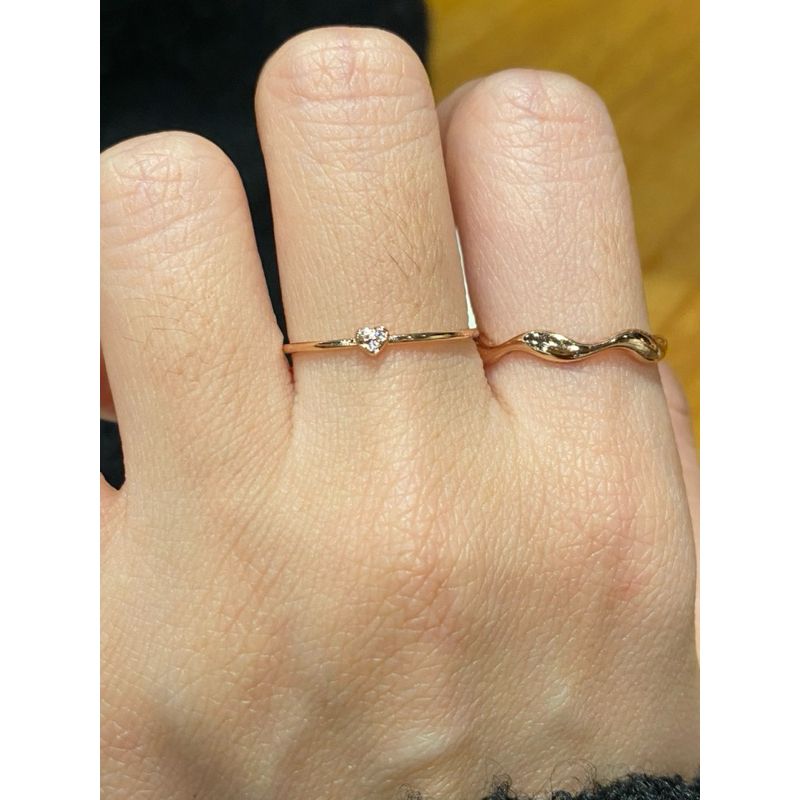 [ancafe.shop]Nhẫn sóng trơn, thanh lịch, hàn quốc