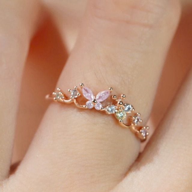 [ancafe.shop]Nhẫn nữ bướm tím đáng yêu,xinh xẻo