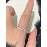 [ancafe.shop]Nhẫn hoa bạc thanh lịch, bông hoa, xinh