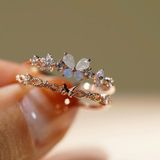 [ancafe.shop]Nhẫn bướm nữ hai line dễ thương,trang nhã