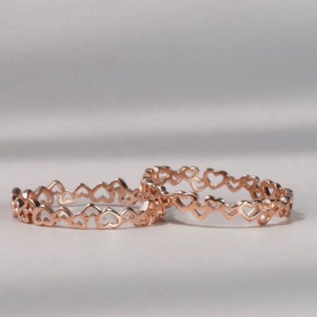 [ancafe.shop]Nhẫn tim xen kẽ nhau,tinh tế