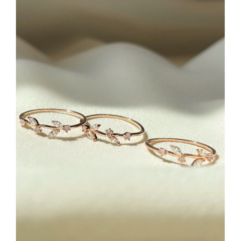 [ancafe.shop]Nhẫn bạc nữ nguyệt quế thanh lịch,đáng yêu