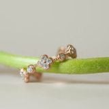 [ancafe.shop]Nhẫn bạc nữ hoa xen kẽ thanh lịch,đáng yêu