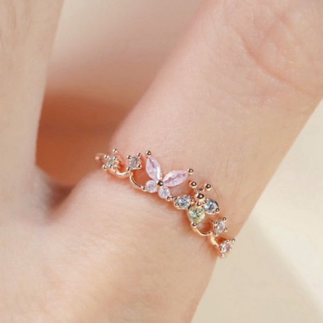 [ancafe.shop]Nhẫn nữ bướm tím đáng yêu,xinh xẻo