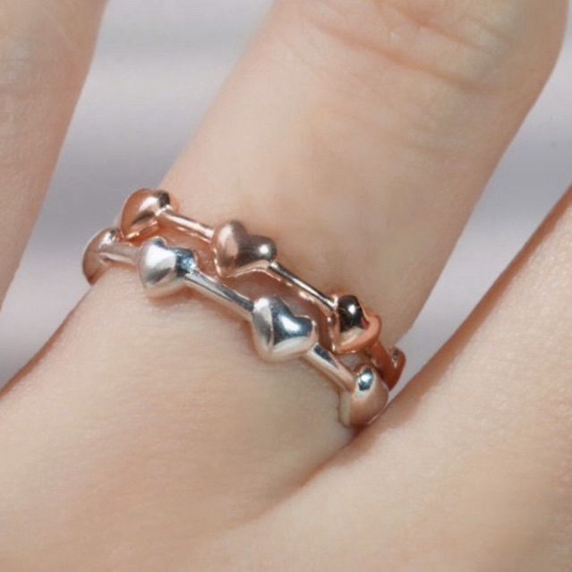 [ancafe.shop]Nhẫn bạc 925 nữ tim xen kẽ nhau