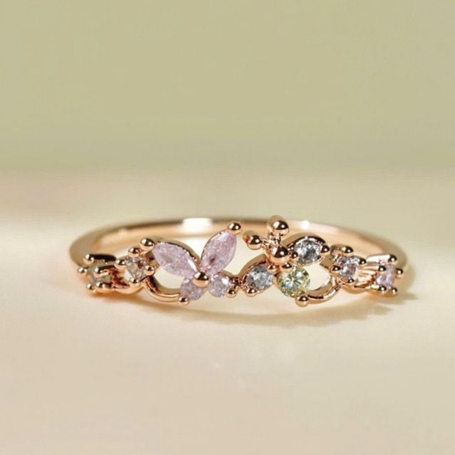 [ancafe.shop]Nhẫn nữ bướm tím đáng yêu,xinh xẻo