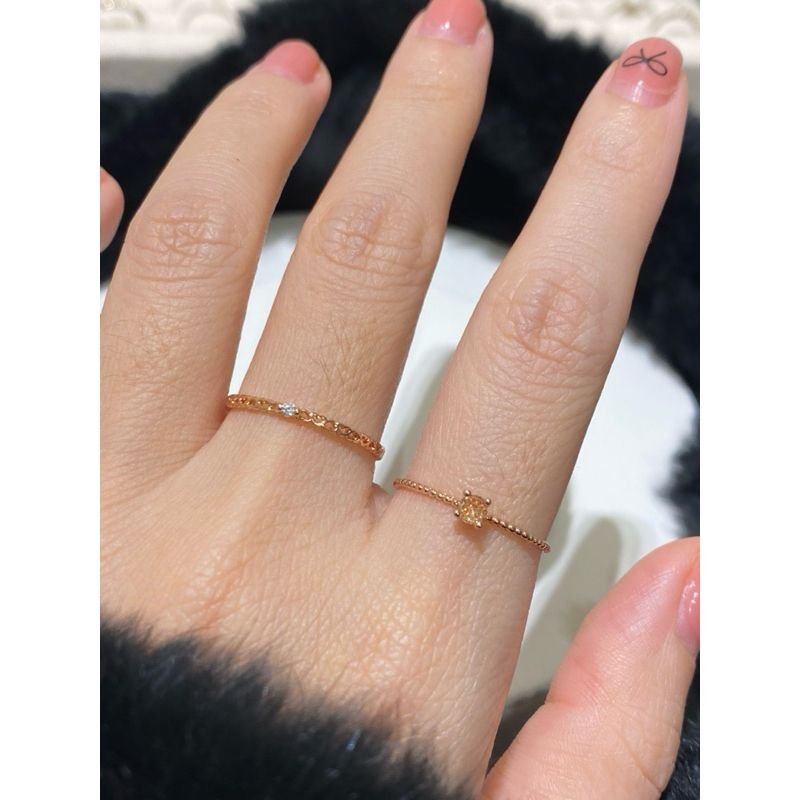 [ancafe.shop]Nhẫn đá cam, tim rỗng đính đá thanh lịch