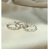 Nhẫn bạc nữ tim sen kẽ nhau đáng yêu,xinh xắn