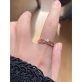 [ancafe.shop]Nhẫn bạc nữ hai line hoa 3 cánh,đá màu,đính đá