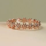 [ancafe.shop]Nhẫn bạc nữ hoa xen kẽ nhau