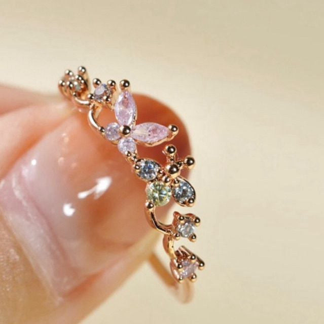 [ancafe.shop]Nhẫn nữ bướm tím đáng yêu,xinh xẻo