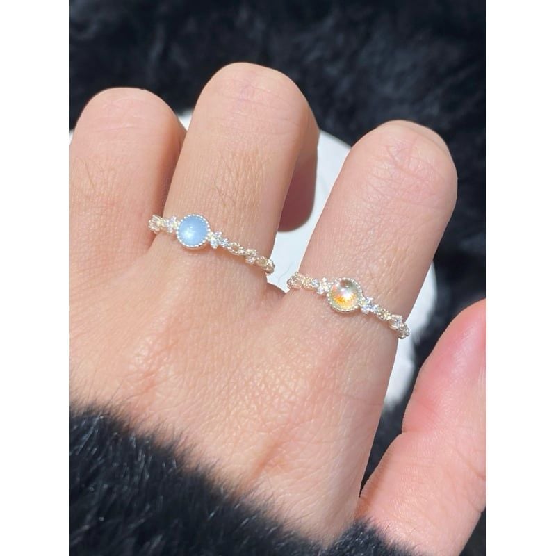 [ancafe.shop]Nhẫn đá, thanh lịch, hàn quốc, bạc nữ nhẫn