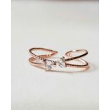 [ancafe.shop]Nhẫn nơ thời trang  bạc mạ hồng freesize thanh lịch