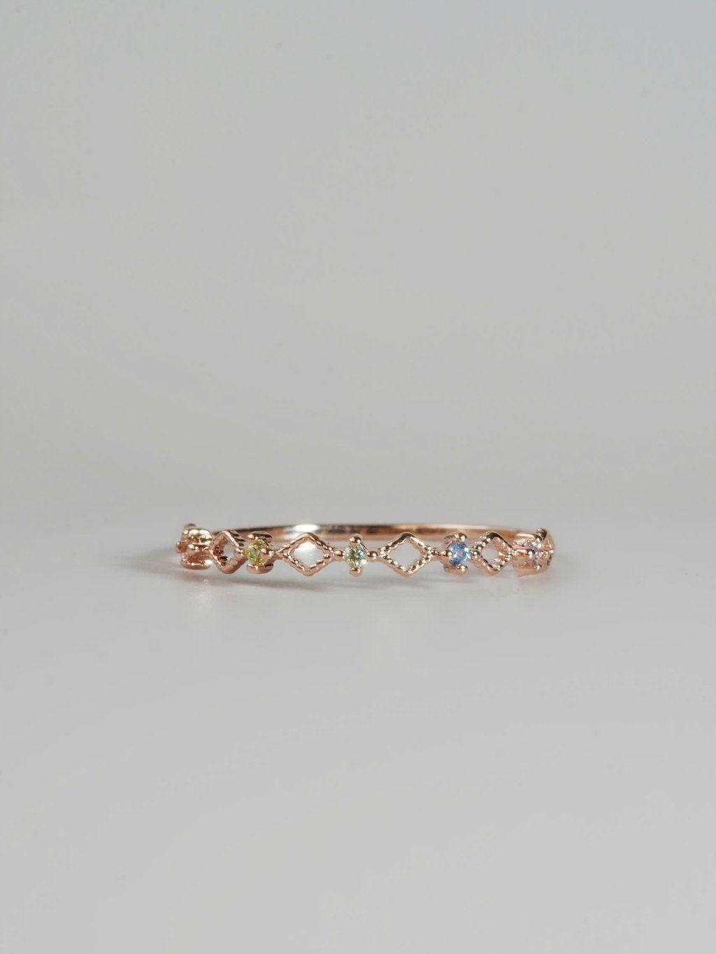 [ancafe.shop]Nhẫn hình thoi,đính nhiều màu,xen kẽ nhau