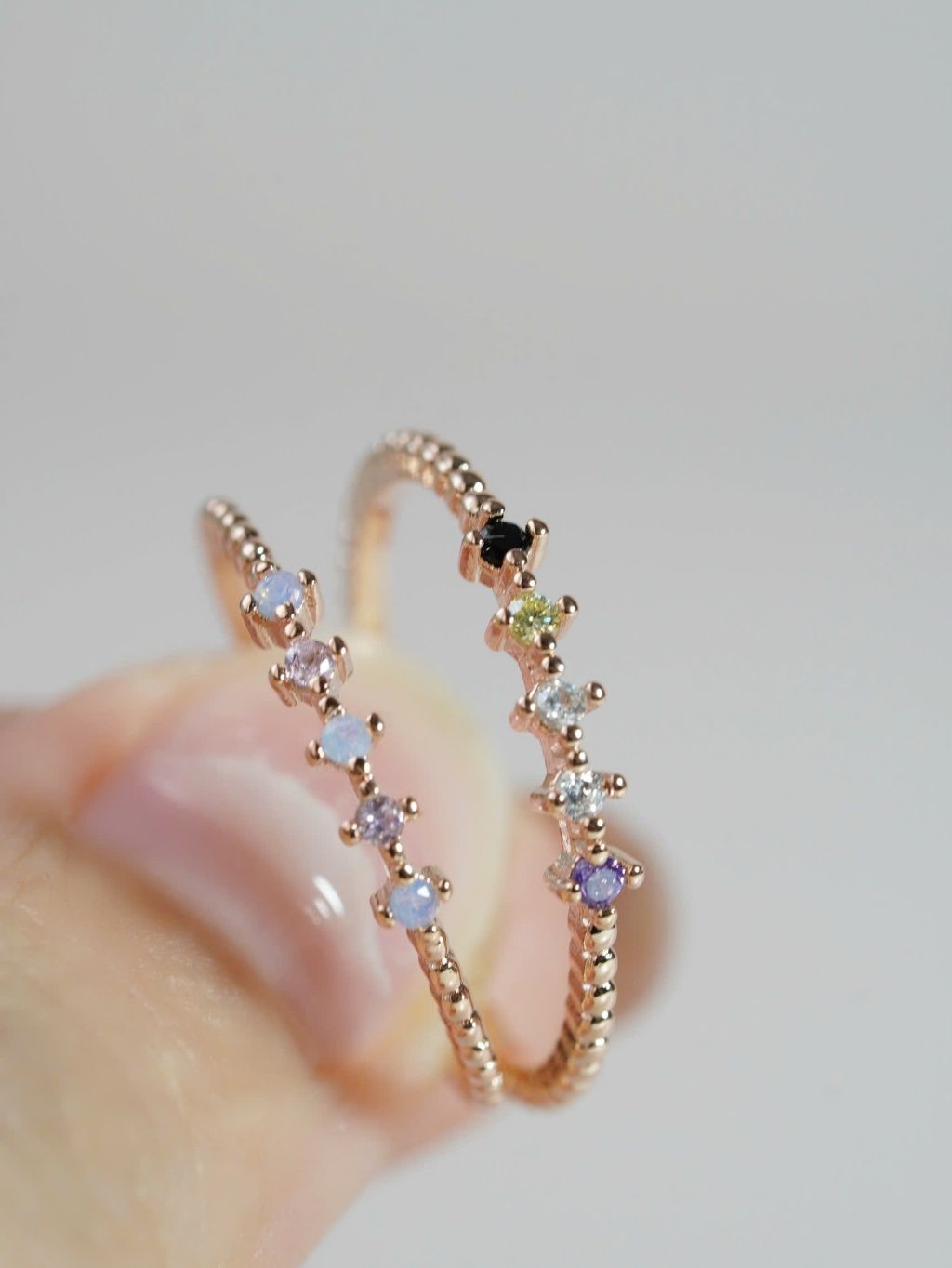 [ancafe.shop]Nhẫn đá màu nữ,nhiều màu,trơn bi