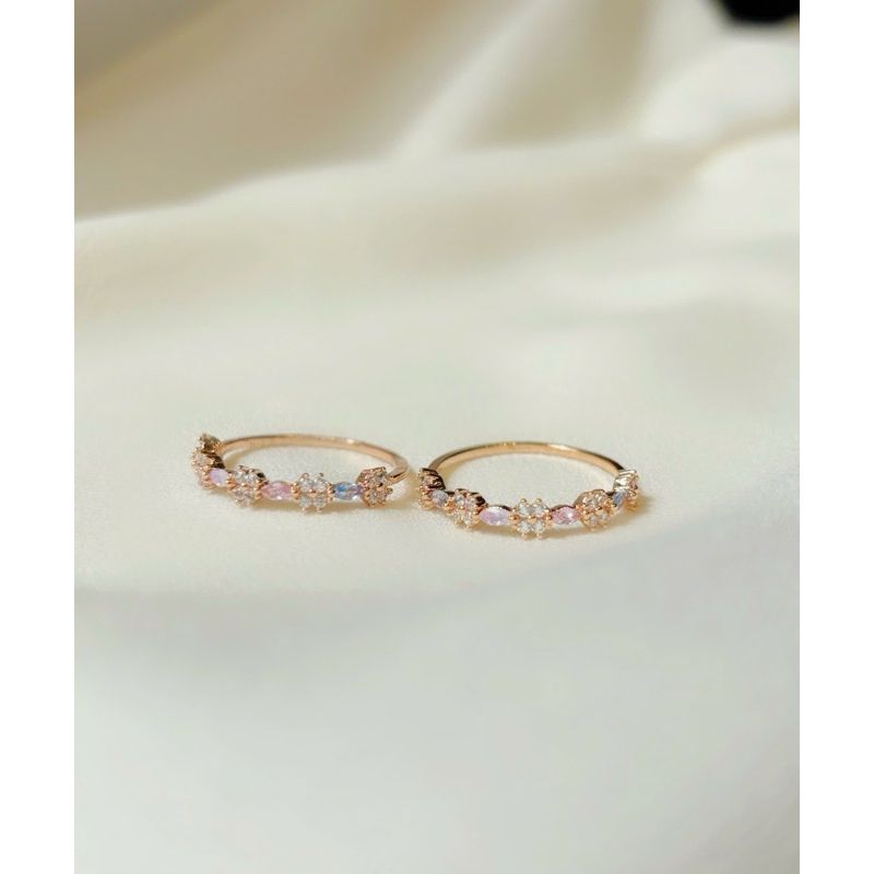 [ancafe.shop]Nhẫn nữ hoa nửa vòng nhẫn rực rỡ,tinh tế