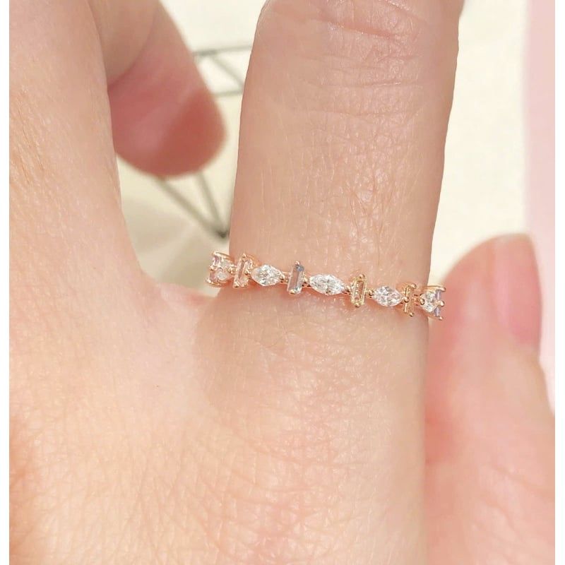 [ancafe.shop]Nhẫn bạc nữ đá màu thanh lịch,tinh tế