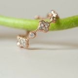 [ancafe.shop]Nhẫn bạc nữ hoa xen kẽ thanh lịch,đáng yêu