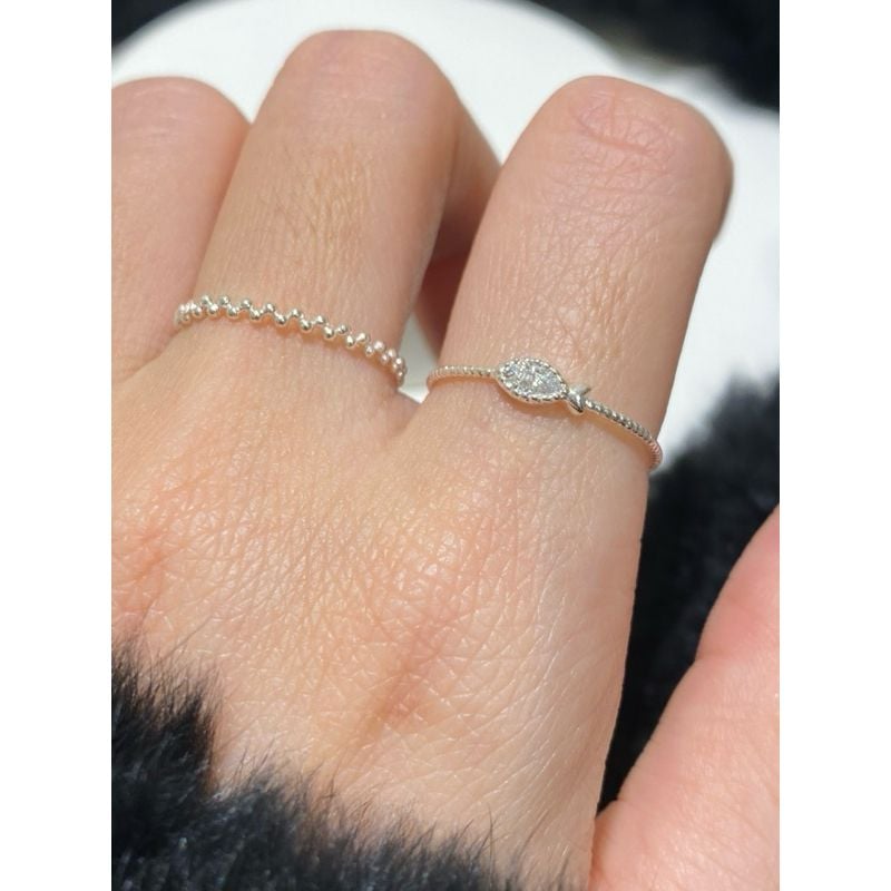 [ancafe.shop]Nhẫn ngón trỏ cá đá, ngón giữa xoắn