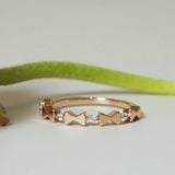 [ancafe.shop]Nhẫn bạc nữ-nơ xen kẽ,thanh lịch,ngón út