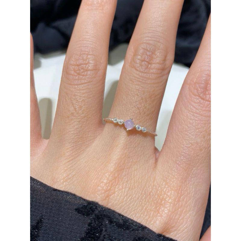 [ancafe.shop] Nhẫn thời trang,bạc mạ hồng, đính đá, xinh xắn, hồng