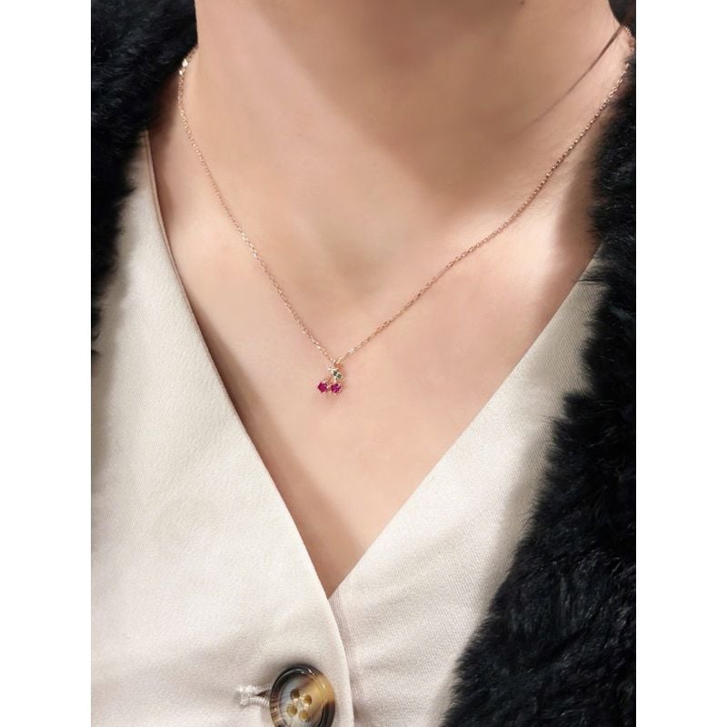 [ancafe.shop]Dây chuyền nữ mặt quả cherry đáng yêu