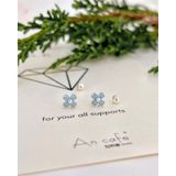 [ancafe.shop]Bông tai bạc nữ hoa xanh