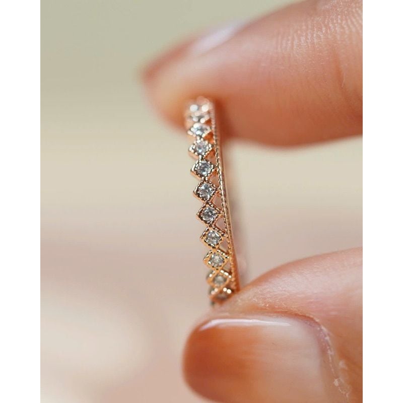 [Ancafe.shop]Nhẫn hình thoi sang chảnh