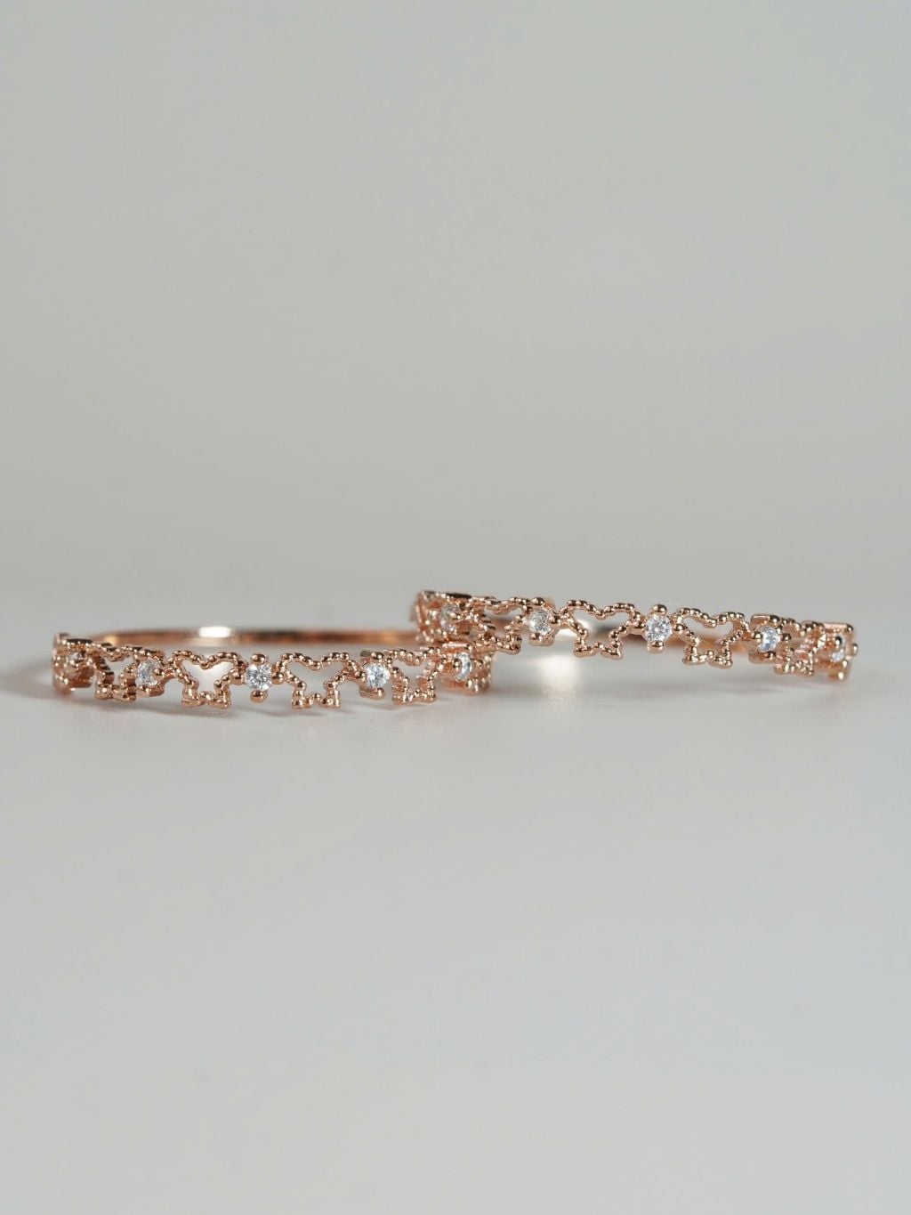 [ancafe.shop]Nhẫn bạc nữ,bướm đính đá xen kẽ nhau,mảnh mai