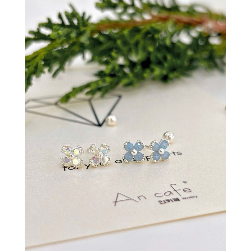 [ancafe.shop]bông tai bạc nữ hoa đá màu tím